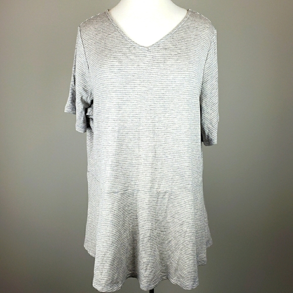 NWT Lane Bryant Striped Peplum Top - Picture 1 of 7